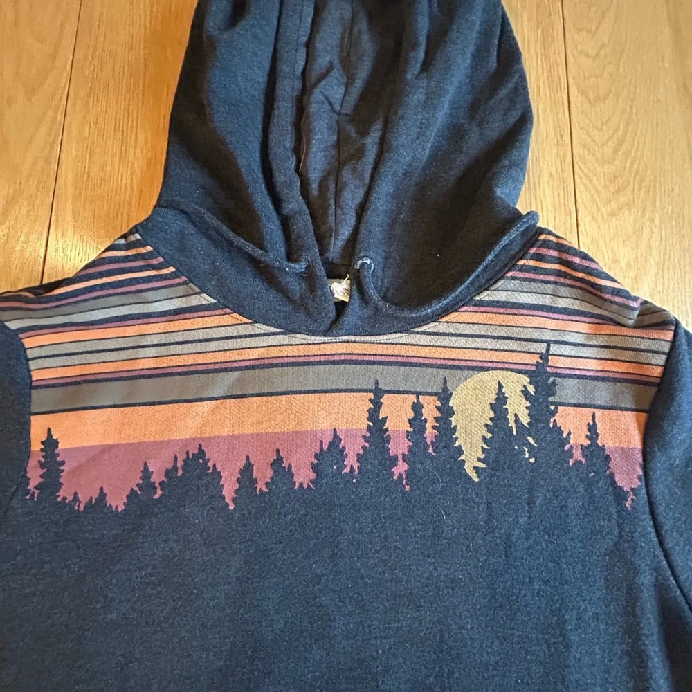 Striped Forest Graphic Hoodie - Picture 1 of 6